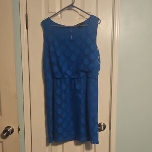 Elegant Blue Polka Dot Dress